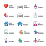 A conceptual image showing how insurance works as a shield to protect a family from financial risks